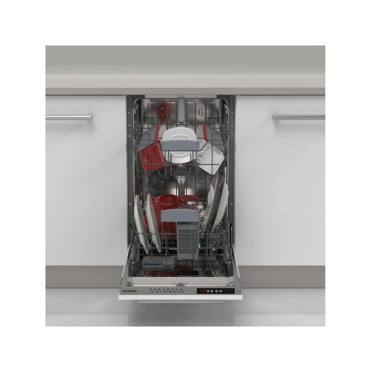 Sharp Lave-vaisselle 45cm 10 couverts 47db tout intégrable - qwi1gi47ex