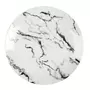 TOILINUX Lot de 12 assiettes de service effet marbre - Noir et Blanc