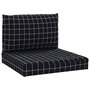 Voir la diapositive 2 : VIDAXL Coussins de palette lot de 2 motif a carreaux noir tissu Oxford