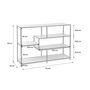Voir la diapositive 4 : SWEEEK Etagère en métal noir et décor bois - Loft - bibliothèque 5 niveaux. L 114 x l 33 x H 78cm