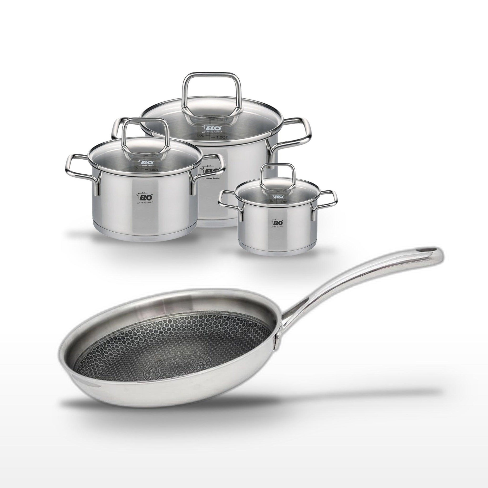 ELO Lot poêle 24cm & 3 faitouts elo relief evolution
