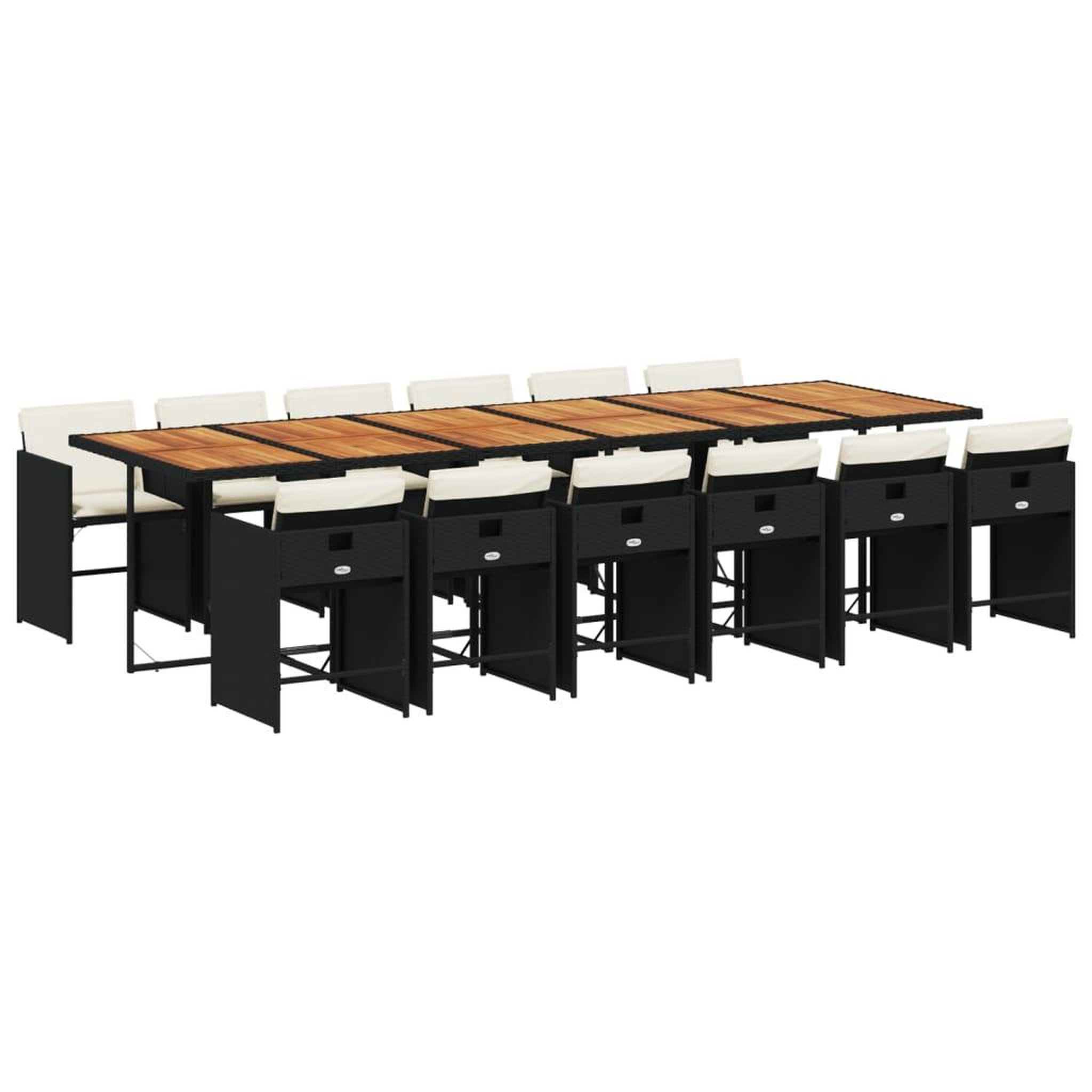 Voir la diapositive 2 : VIDAXL Ensemble a manger de jardin 13 pcs coussins noir resine tressee