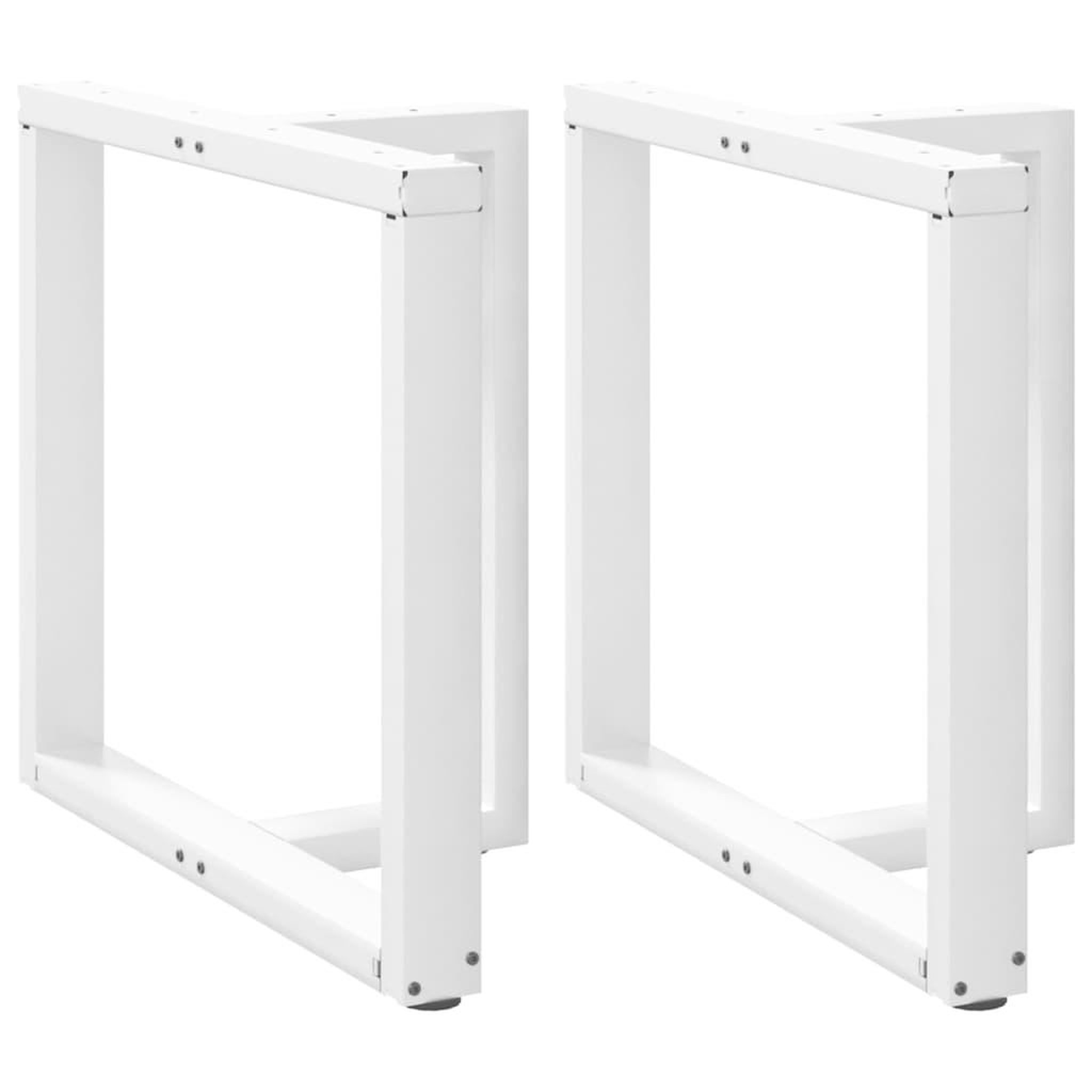 VIDAXL Pieds de table a manger forme de T 2 pcs blanc 80x35x(72-73) cm