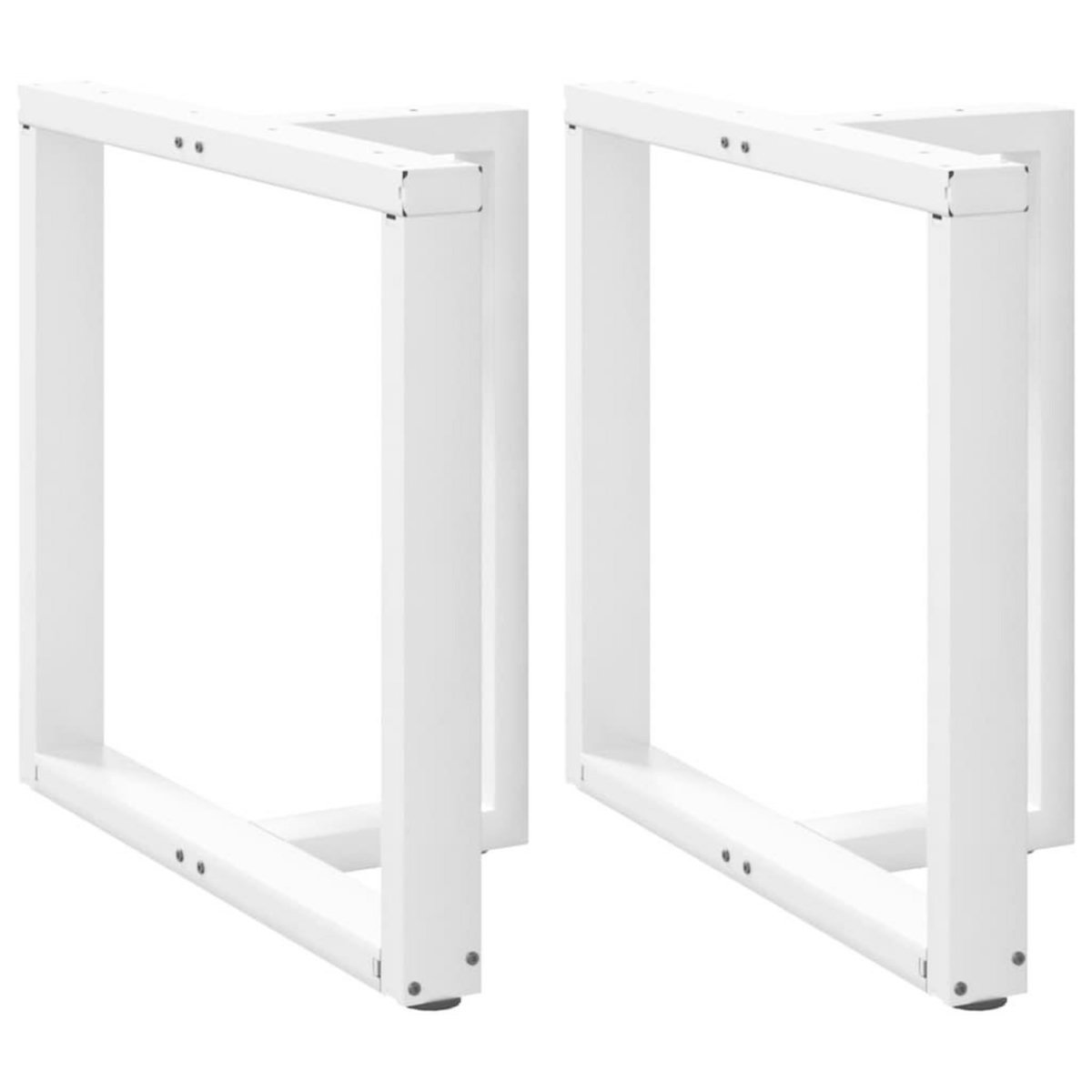 VIDAXL Pieds de table a manger forme de T 2 pcs blanc 80x35x(72-73) cm