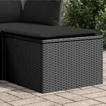 VIDAXL Tabouret de jardin avec coussin noir 55x55x37 cm resine tressee
