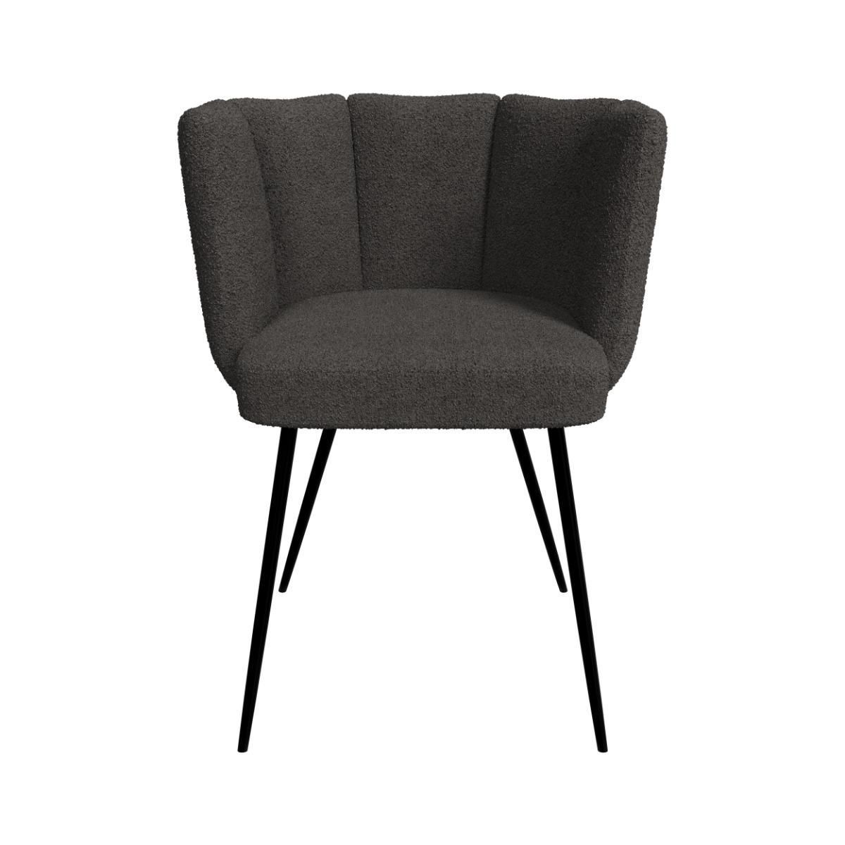 Rendez vous déco Lot de 2 chaises en tissu bouclé beige et pieds en métal - Cosette