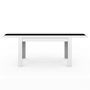 Voir la diapositive 3 : ID MARKET Table à manger extensible rectangle GEORGIA 6-10 personnes blanche et noire 140-220 x 90 cm