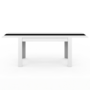 Voir la diapositive 3 : ID MARKET Table à manger extensible rectangle GEORGIA 6-10 personnes blanche et noire 140-220 x 90 cm