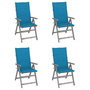 Voir la diapositive 1 : VIDAXL Chaises inclinables de jardin lot de 4 et coussins Bois acacia