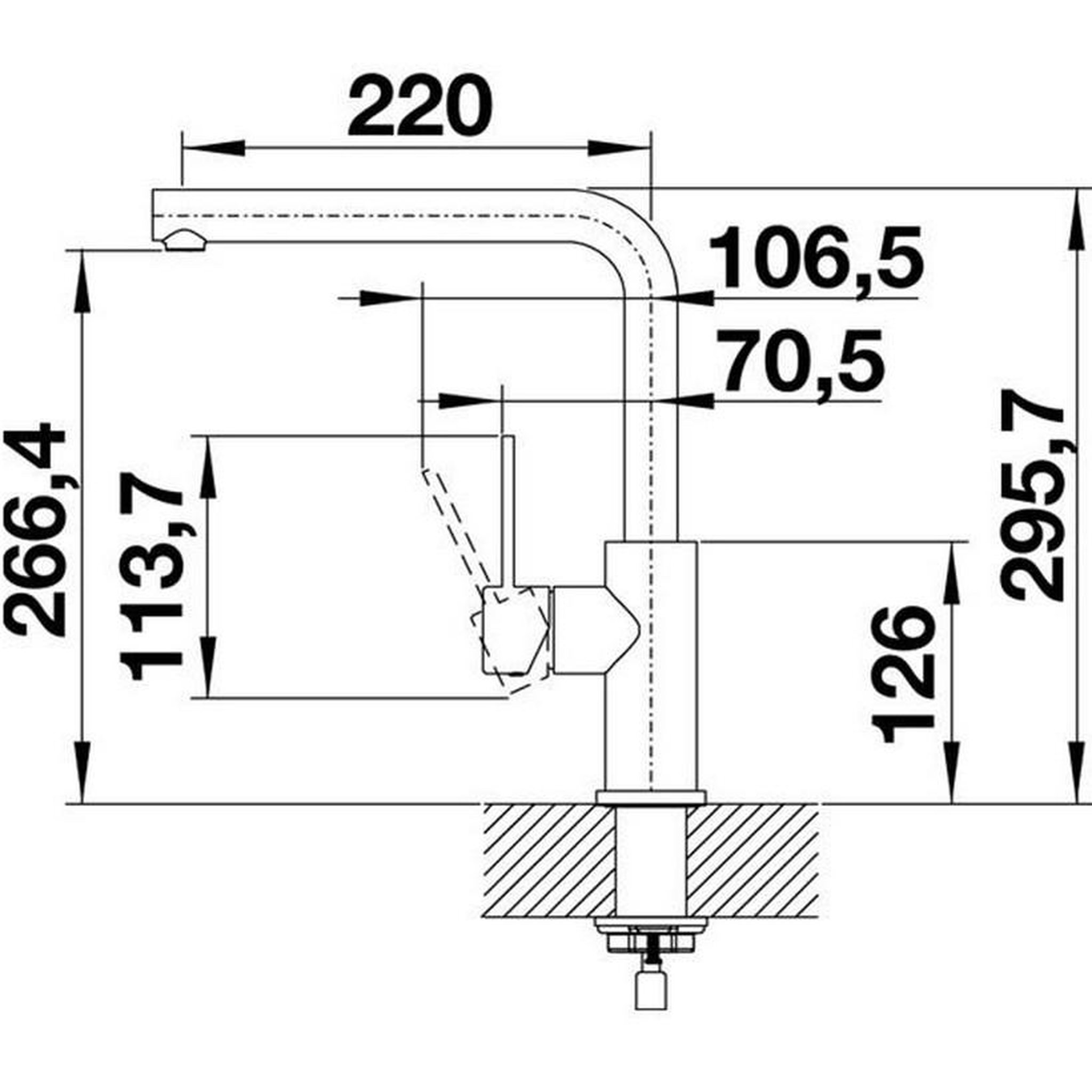 Voir la diapositive 5 : Blanco Mitigeur évier monocommande inox brossé - 523122
