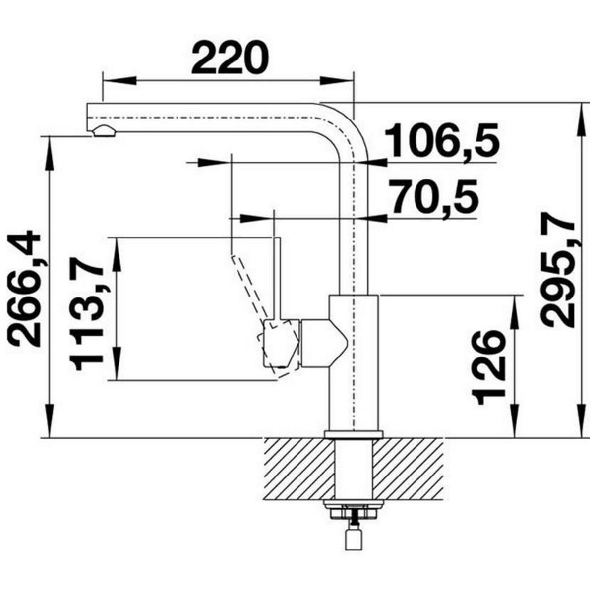 Blanco Mitigeur évier monocommande inox brossé - 523122