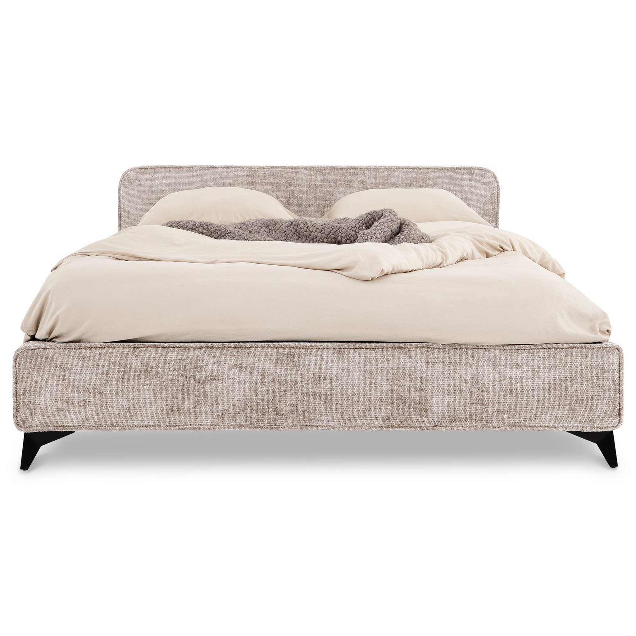 Voir la diapositive 1 : IDIMEX Lit double LEVERDA 140 x 190 cm, revêtement en tissu