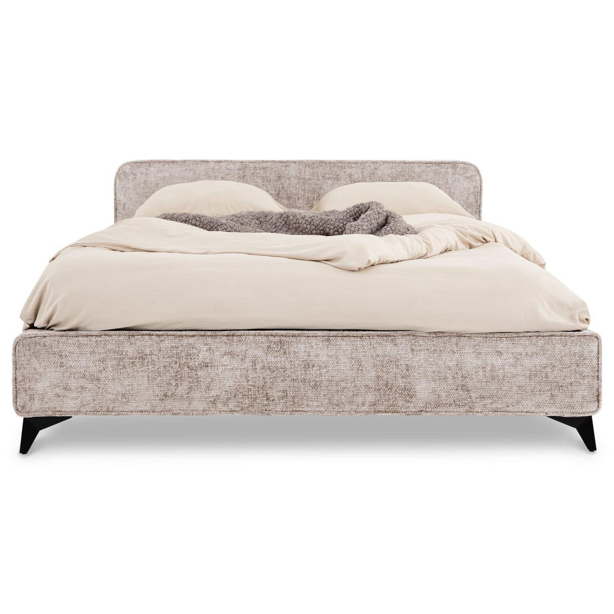 IDIMEX Lit double LEVERDA 140 x 190 cm, revêtement en tissu