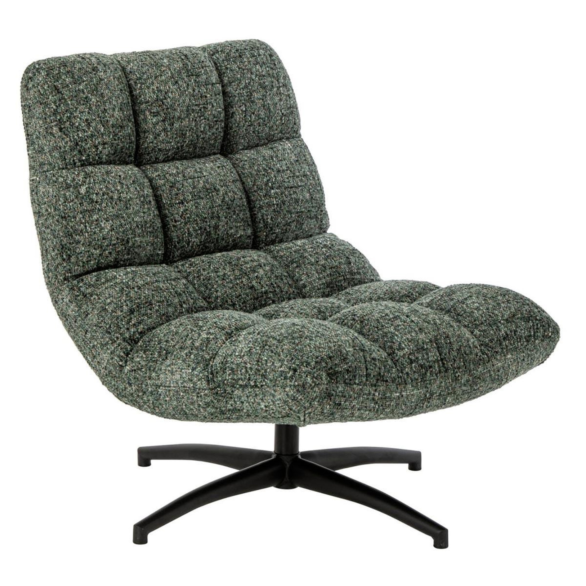 J-LINE Fauteuil Matelassé en Tissu  Corentin  95cm Vert