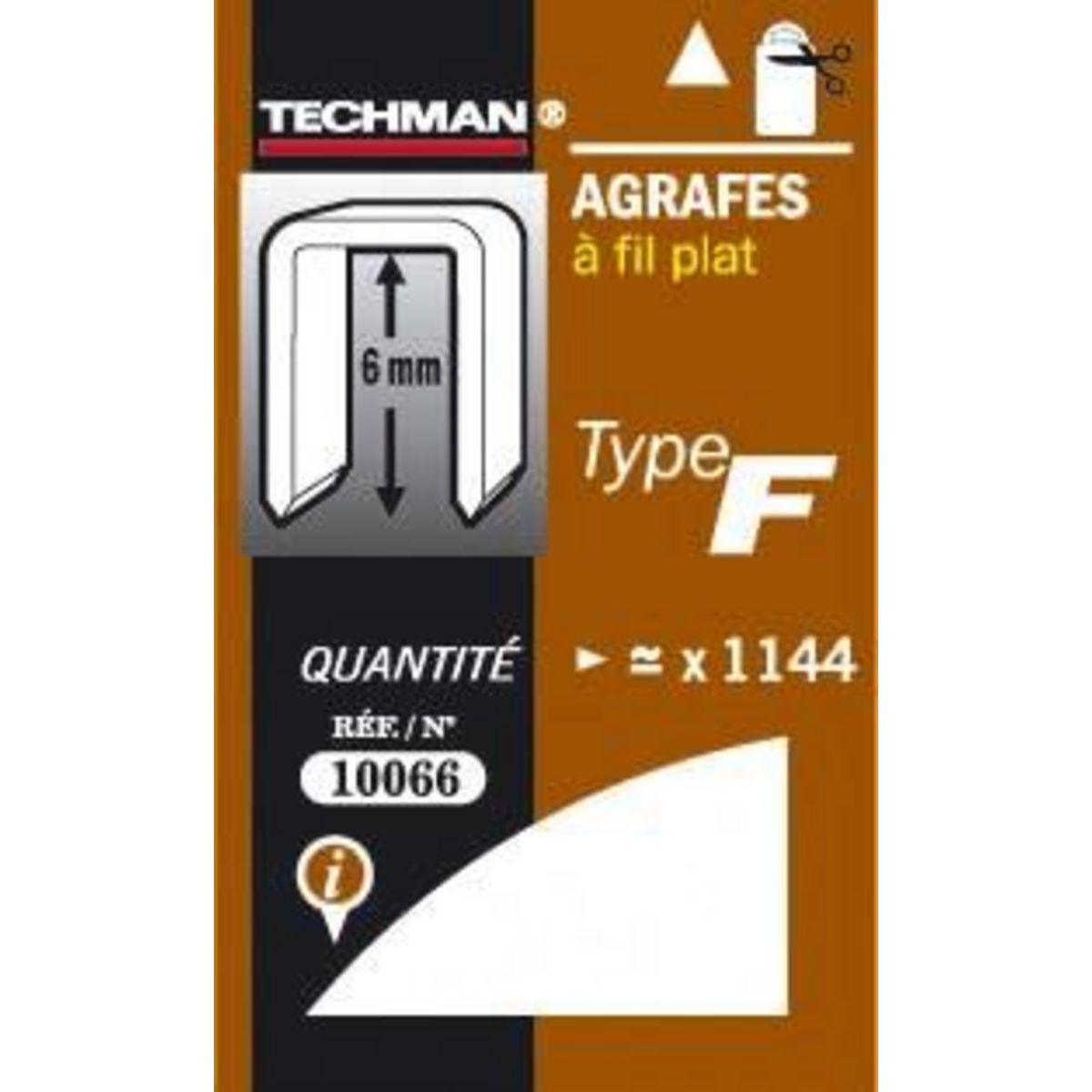 TECHMAN Agrafes 8 mm - type F