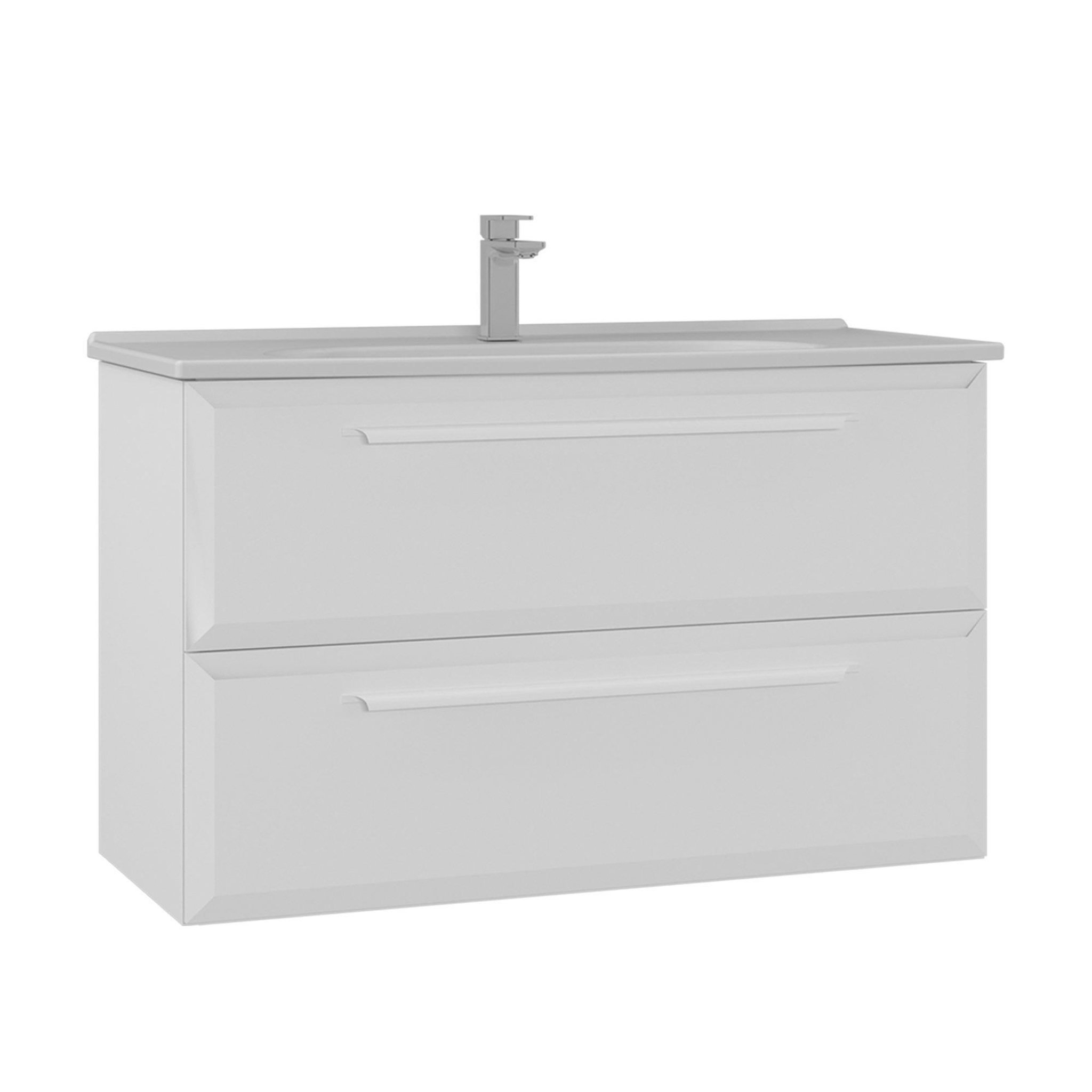 Habitat et Jardin Meuble Vasque  Nuvola 100 v2  - 100 x 50 x 62 cm - White