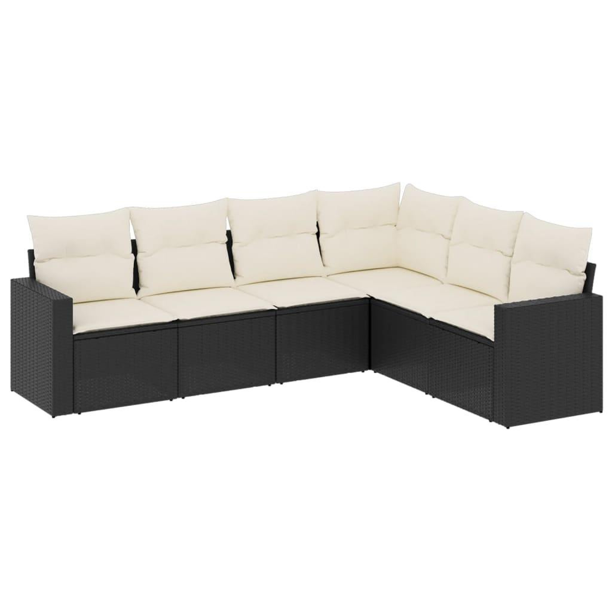 Voir la diapositive 2 : VIDAXL Salon de jardin 6 pcs avec coussins noir resine tressee