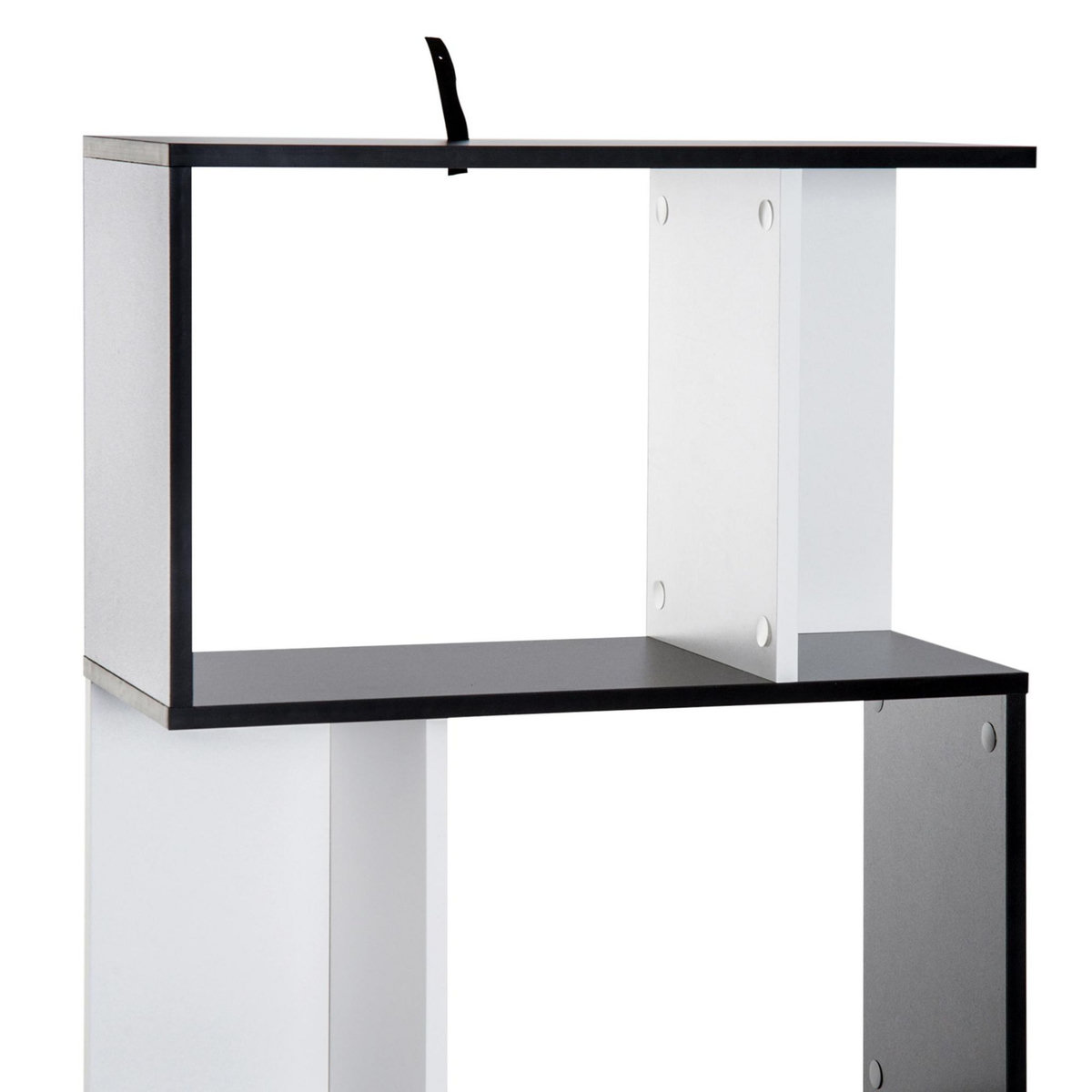 HOMCOM Bibliothèque étagère meuble de rangement design contemporain en S 4 étagères 60L x 24l x 148H cm noir blanc