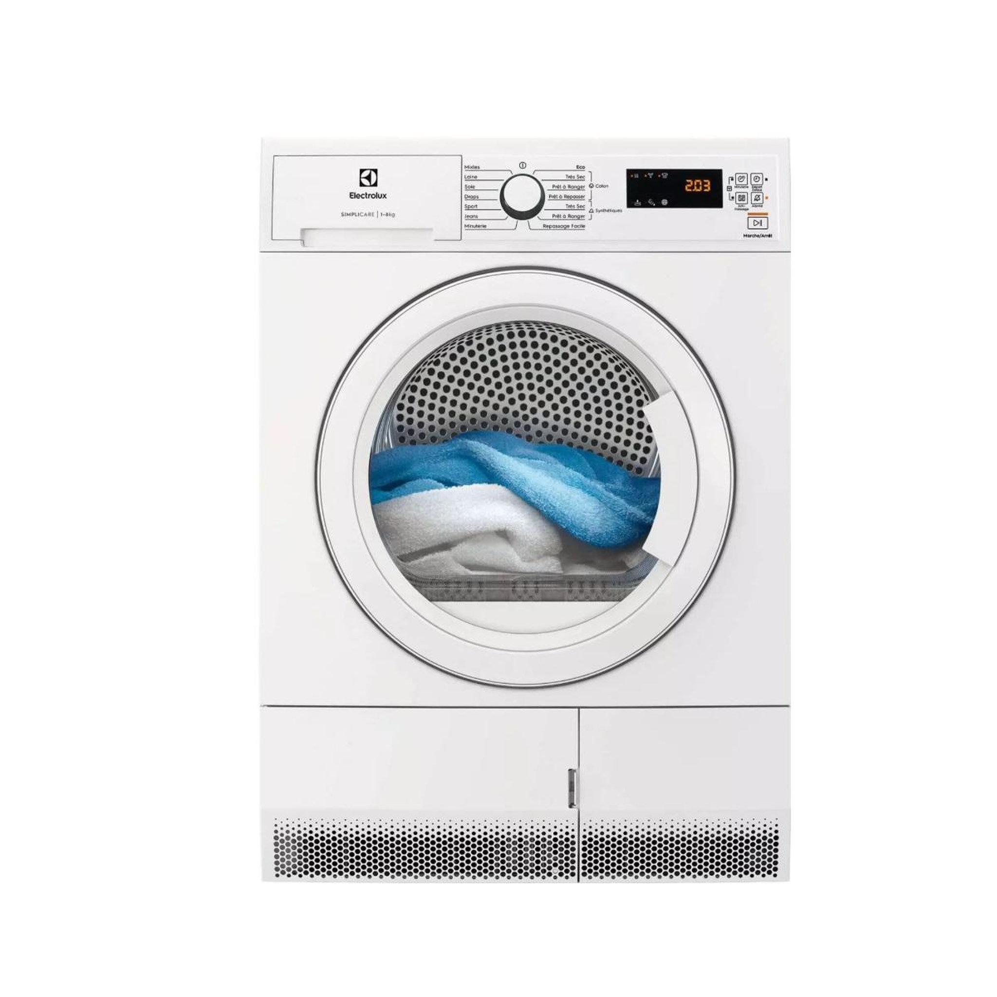 ELECTROLUX Sèche-linge pompe à chaleur 60cm 8kg blanc - edhf2804dc