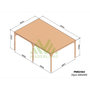 Voir la diapositive 2 : JARDIDECO Pergola en bois Dijon avec toit 600 x 400 cm - Maderland