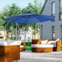 Voir la diapositive 2 : OUTSUNNY Parasol déporté octogonal inclinable rabattable diamètre 2,97 m parasol de jardin avec pied en croix bleu