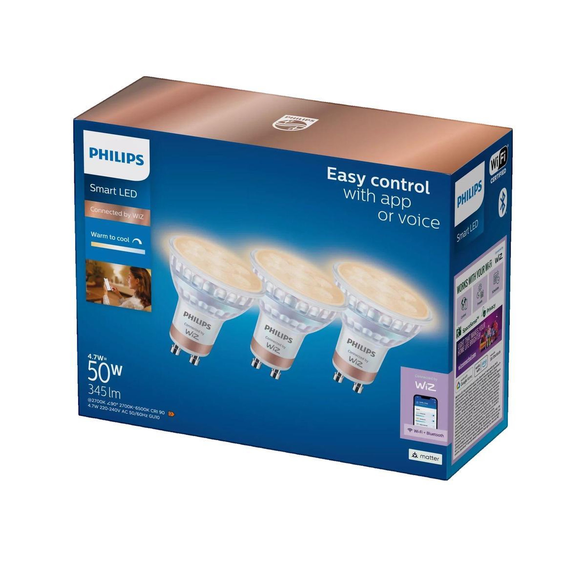 Voir la diapositive 2 : Philips Spot LED Philips GU10 transparent