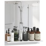 HOMCOM Miroir mural salle de bain - étagère - 50 x 60 cm - blanc
