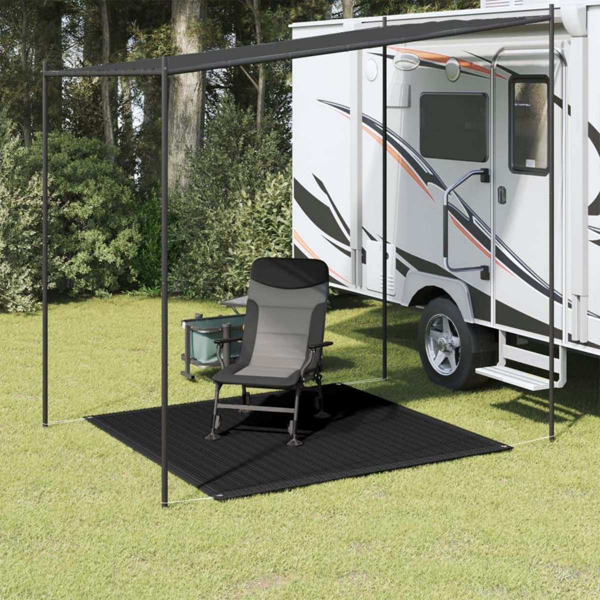 VIDAXL Tapis de tente 200x200 cm Noir