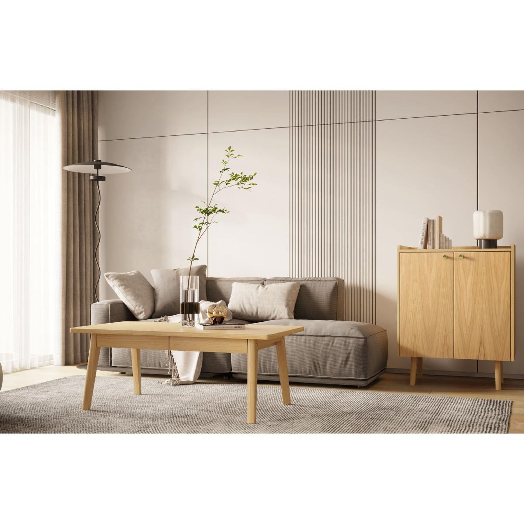 Voir la diapositive 5 : Paris Prix Table basse 2 tiroirs  nice  120cm chêne
