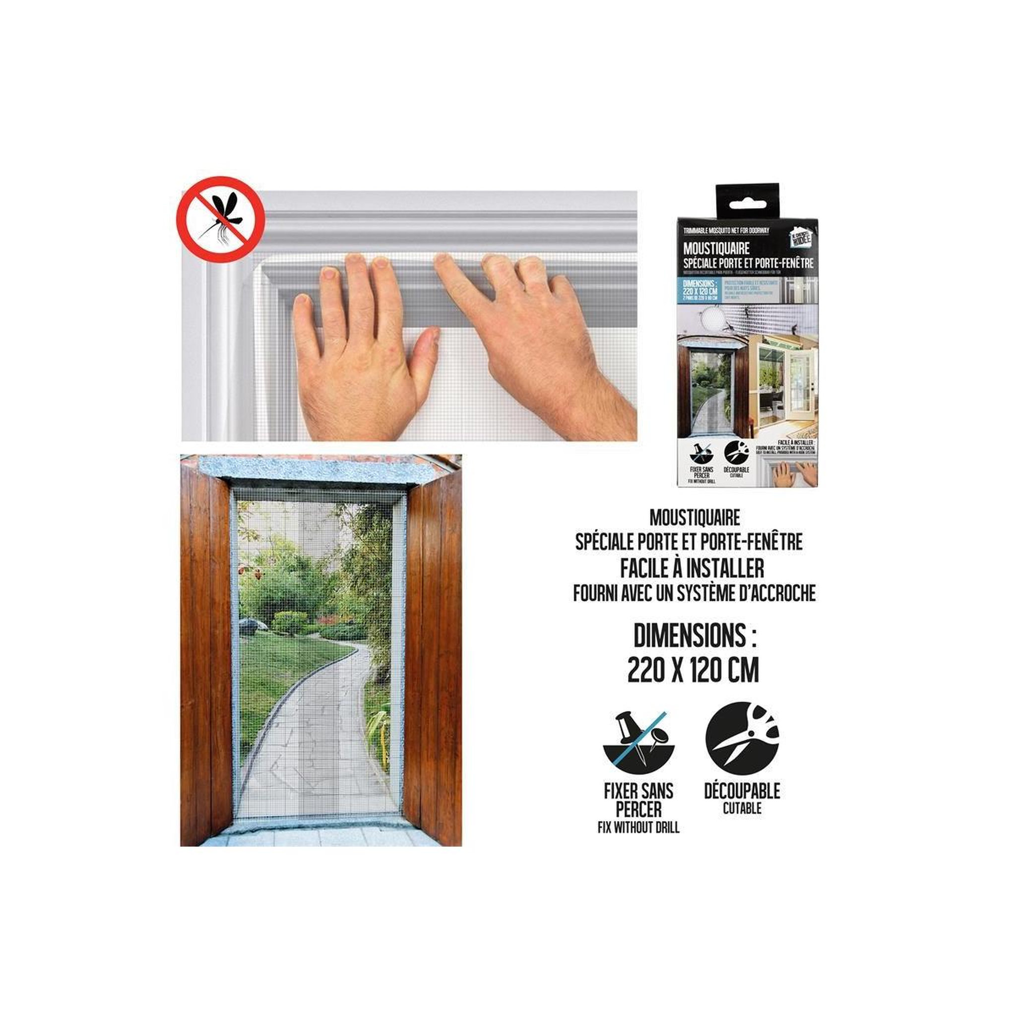 Voir la diapositive 5 : Je cherche une idee Moustiquaire à Découper  Porte  220cm Blanc