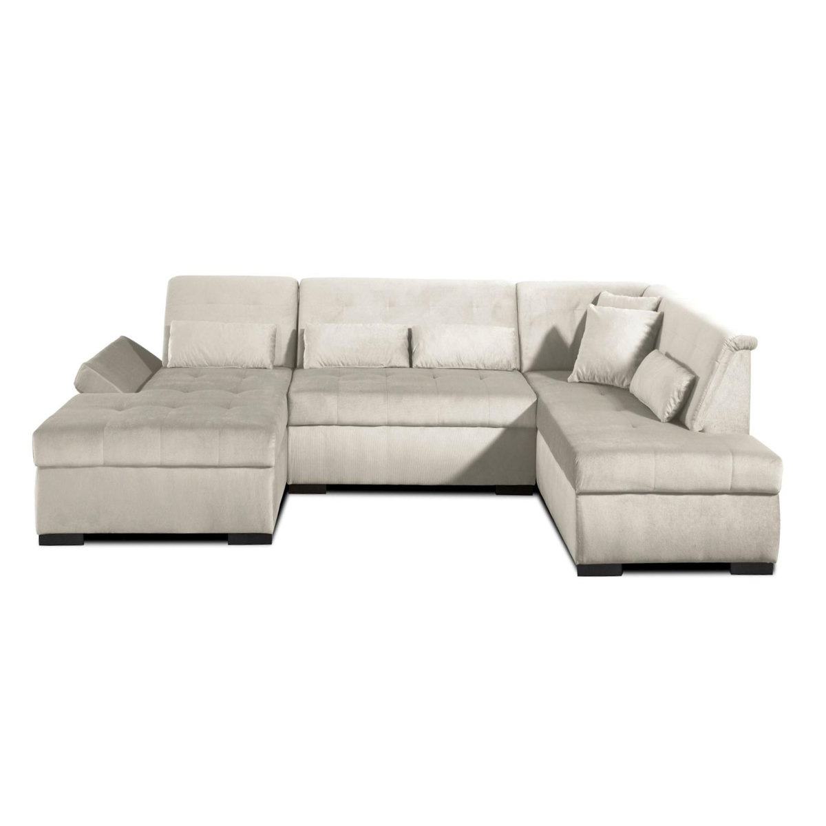 LISA DESIGN Vermont - canapé panoramique d'angle droit - 7 places - xxl - en velours