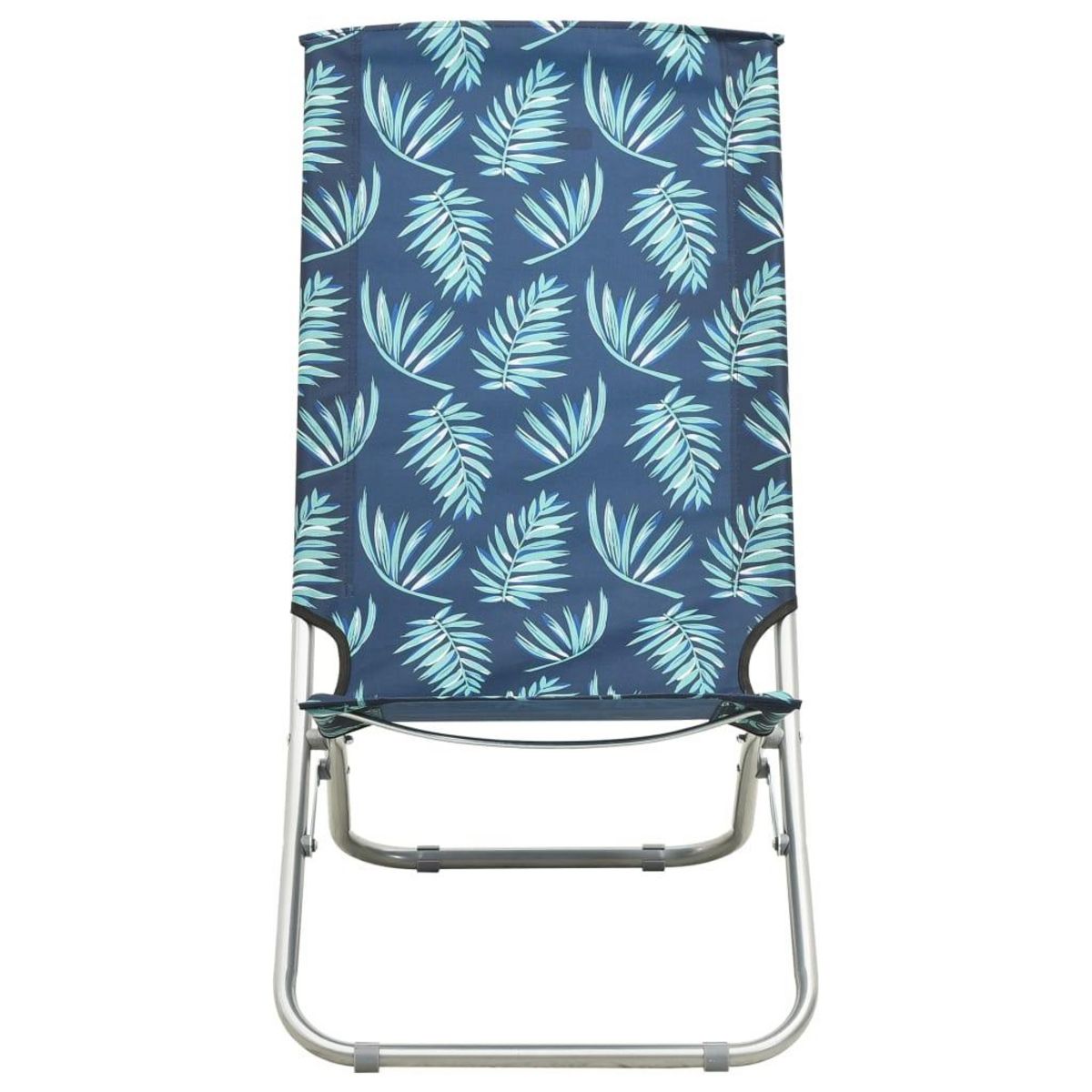 VIDAXL Chaises de plage pliables lot de 2 Motif de feuilles Tissu
