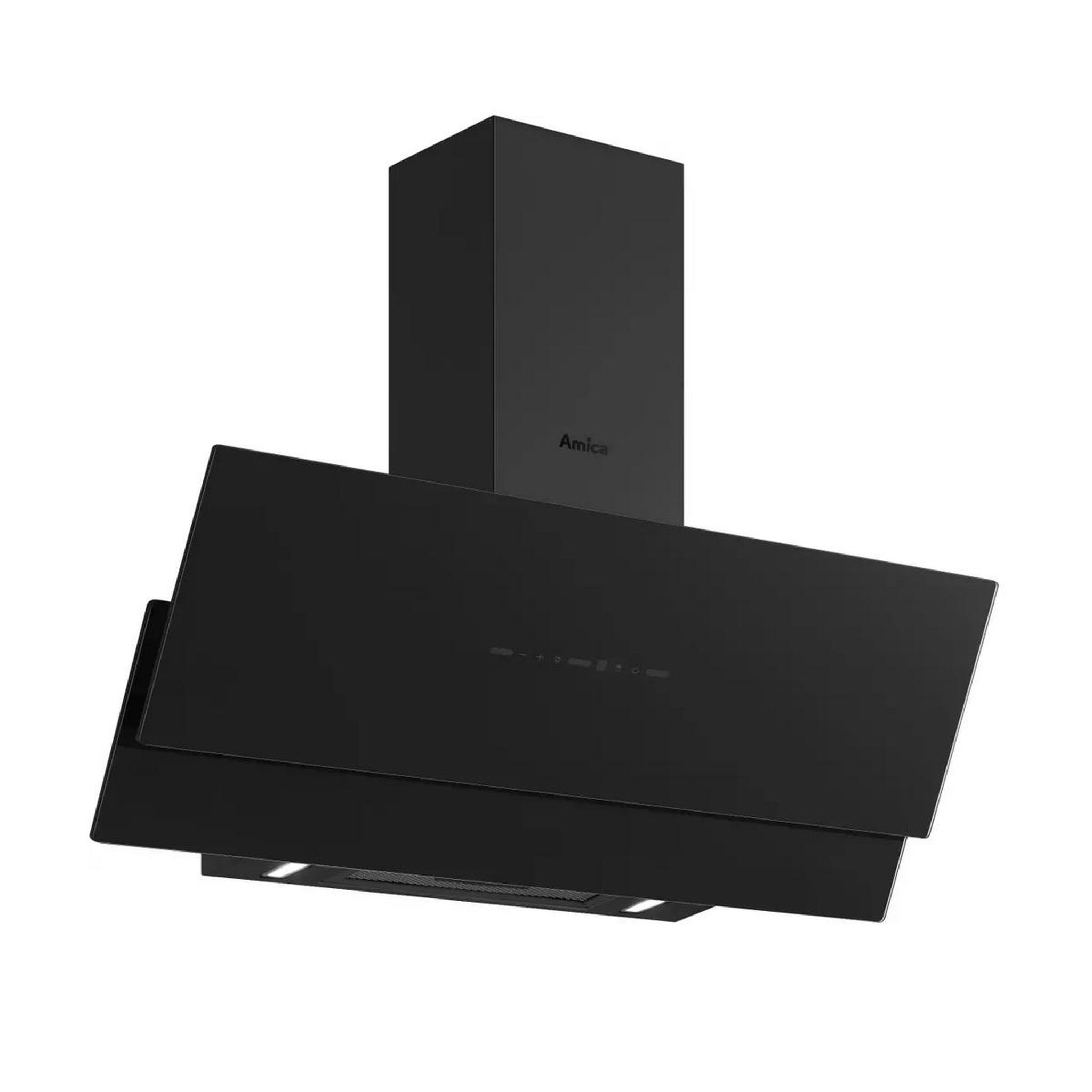 Amica Hotte décorative inclinée 60cm 594m3/h noir - ahign9600a++