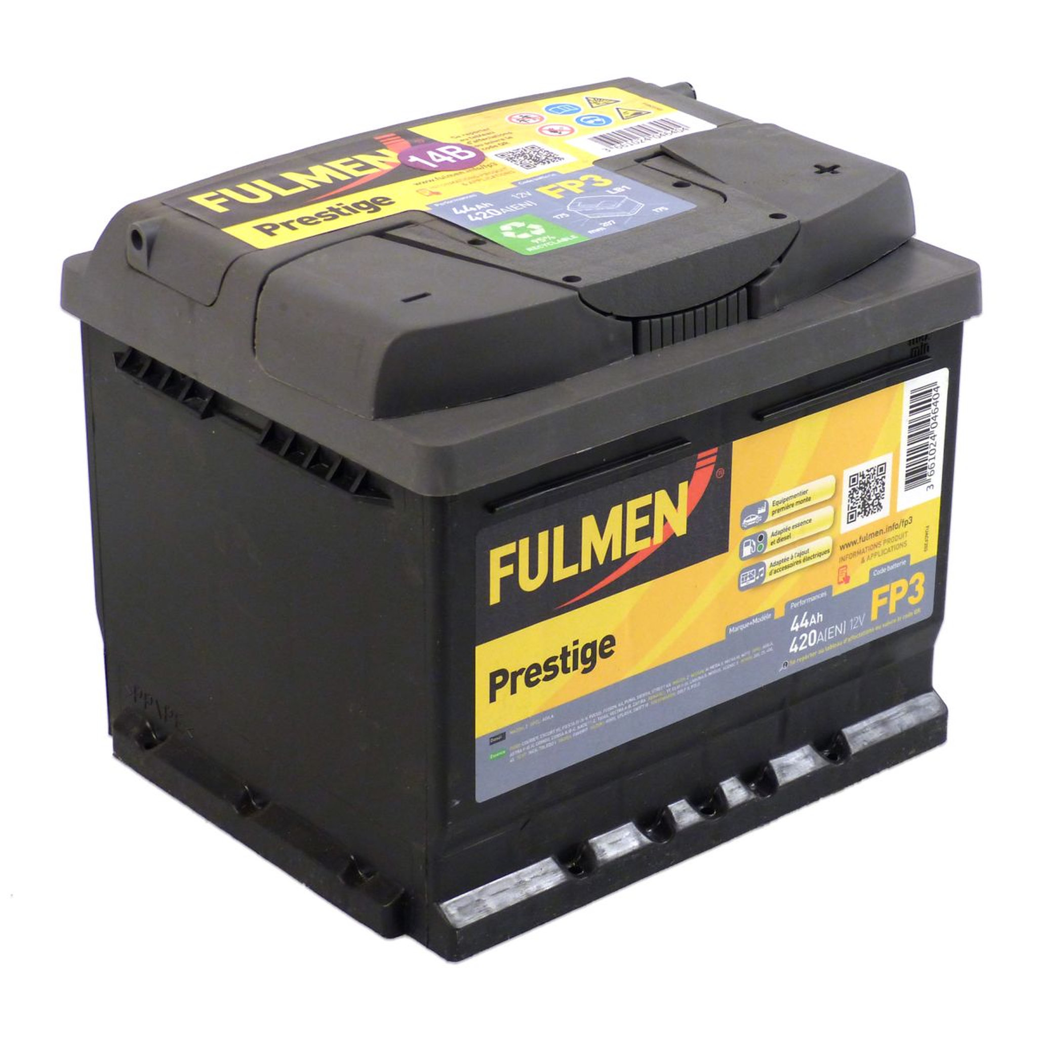 Voir la diapositive 2 : Fulmen Batterie prestige fulmen pour voiture 420A 44AHFP3