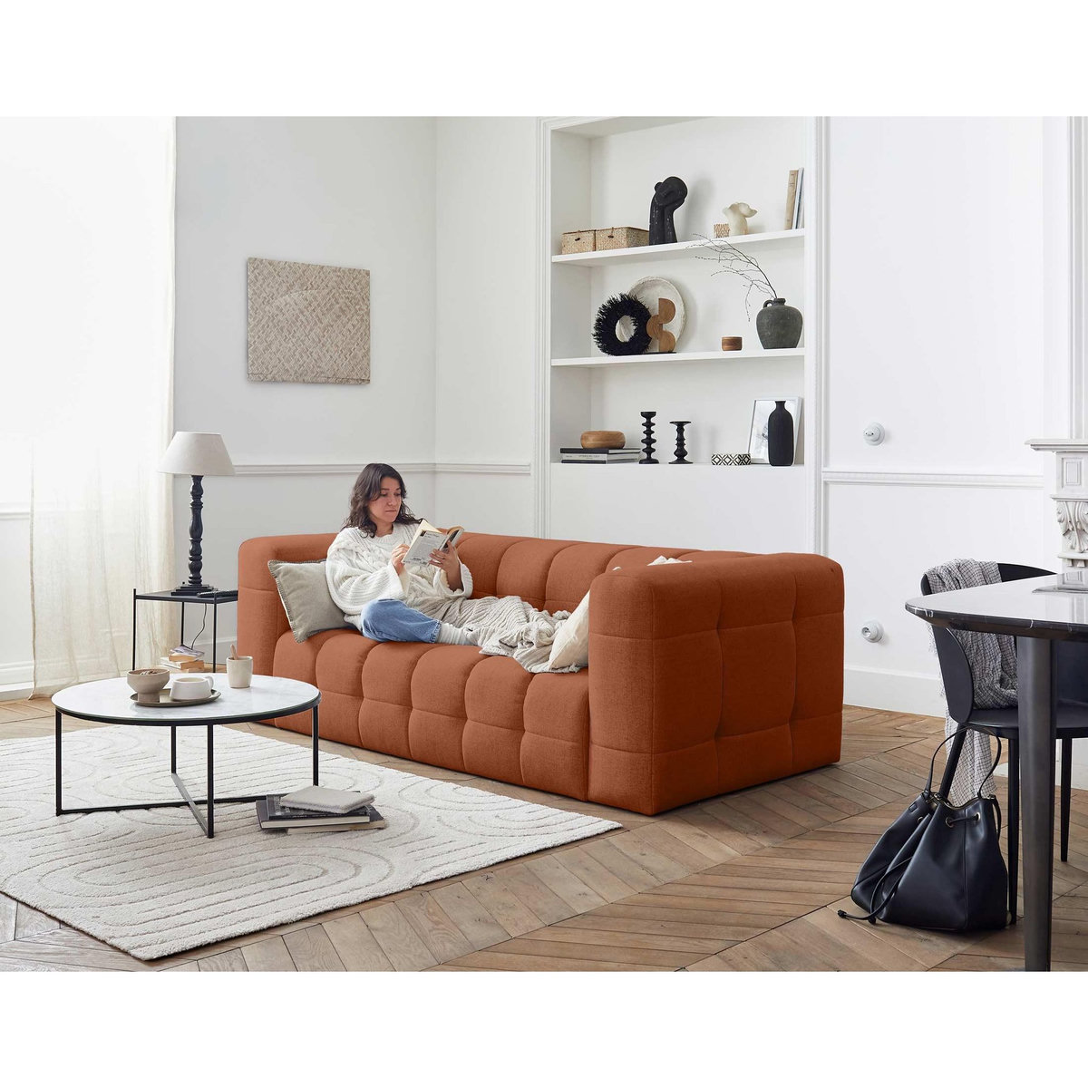 LISA DESIGN Suzano - canapé 3 places - en tissu