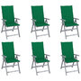 Voir la diapositive 1 : VIDAXL Chaises inclinables de jardin lot de 6 et coussins Bois acacia