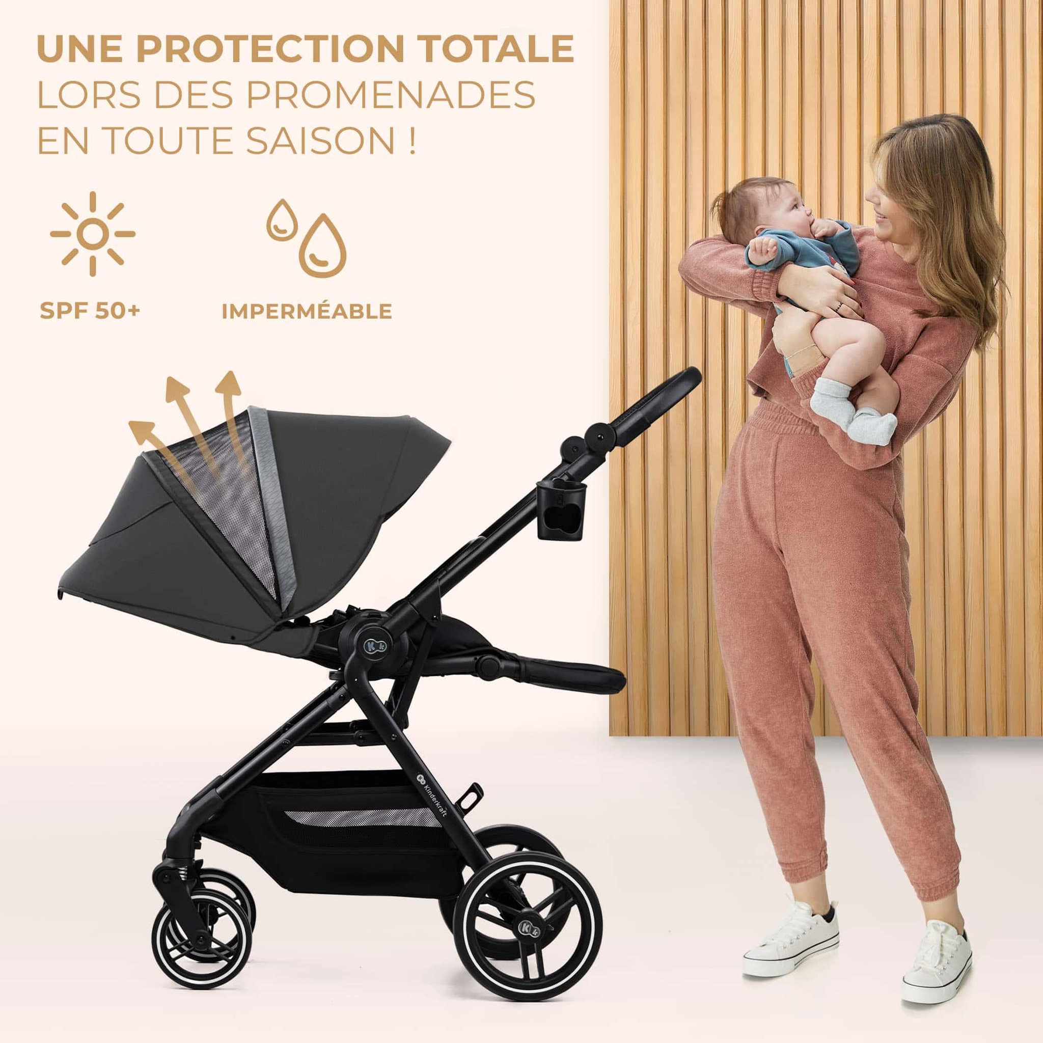 Voir la diapositive 5 : KINDERKRAFT Poussette avec nacelle et accessoires YOXI