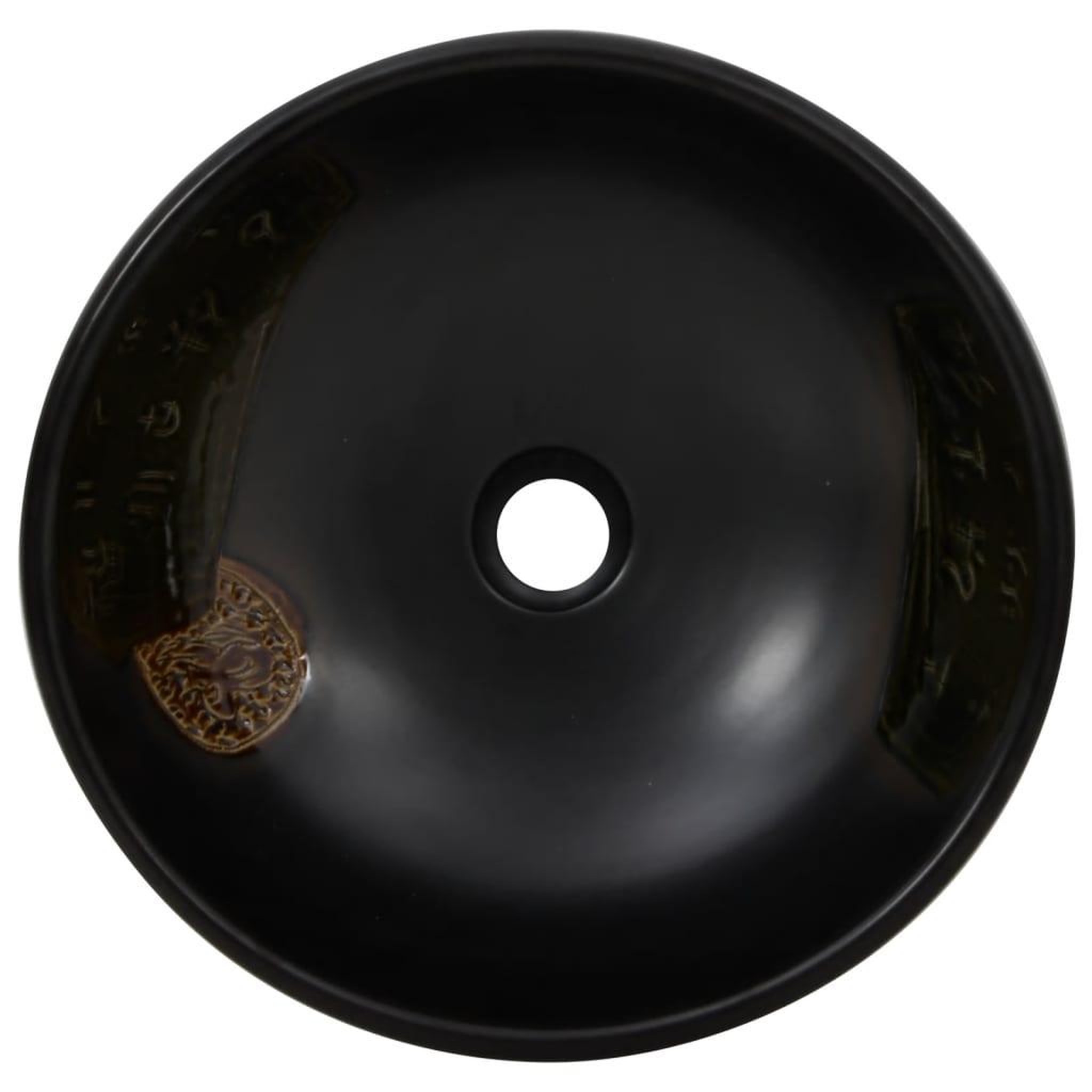 Voir la diapositive 4 : VIDAXL Vasque a poser noir rond Φ41x14 cm ceramique