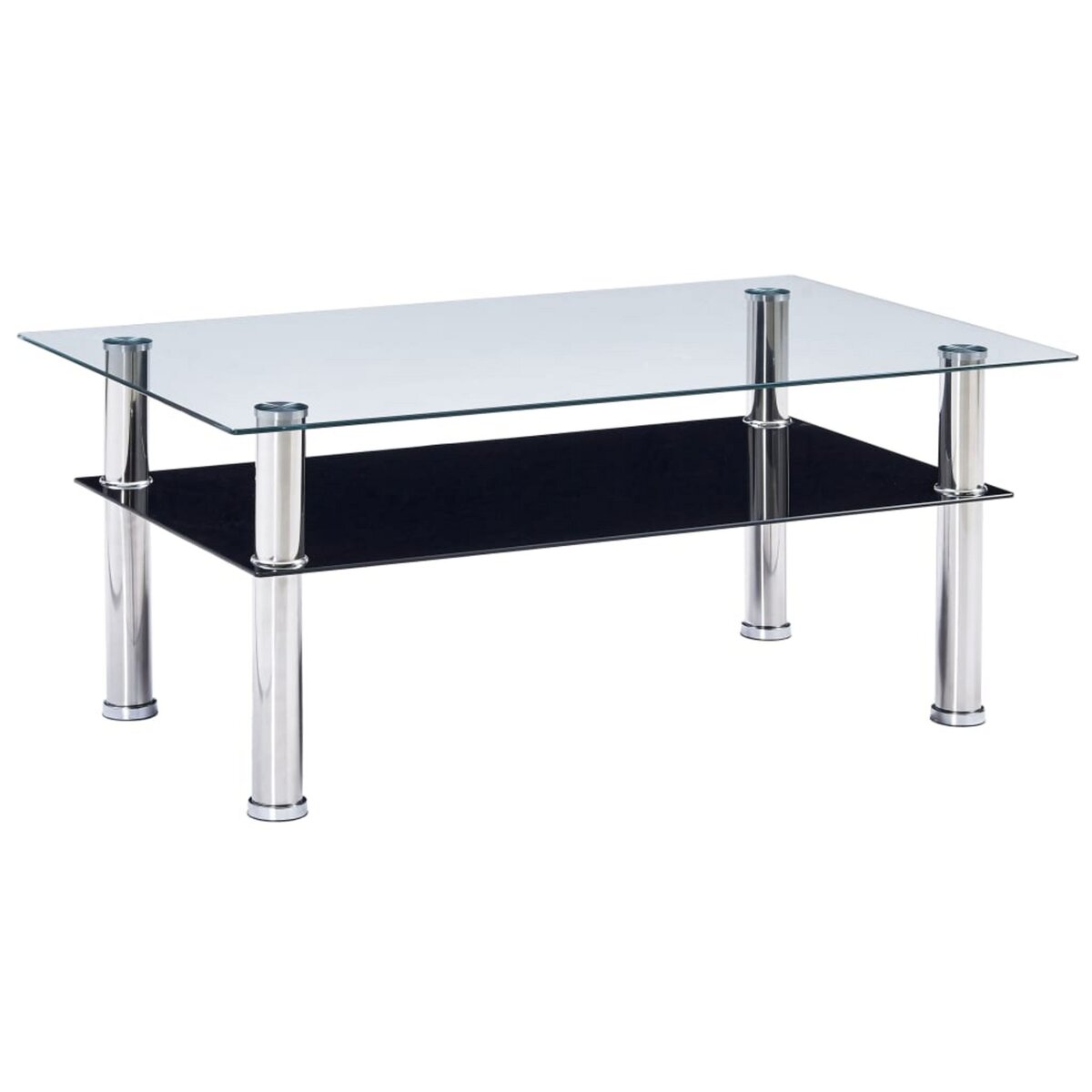 VIDAXL Table basse Noir 100x60x42 cm Verre trempe