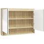 Voir la diapositive 2 : VIDAXL Armoire à miroir de salle de bain 80x15x60cm MDF Blanc et chêne