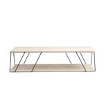 TOILINUX Table basse contemporaine effet travertin - Beige