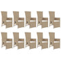 Voir la diapositive 4 : VIDAXL Ensemble a manger de jardin et coussins 11 pcs beige poly rotin