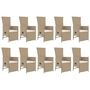 Voir la diapositive 4 : VIDAXL Ensemble a manger de jardin et coussins 11 pcs beige poly rotin