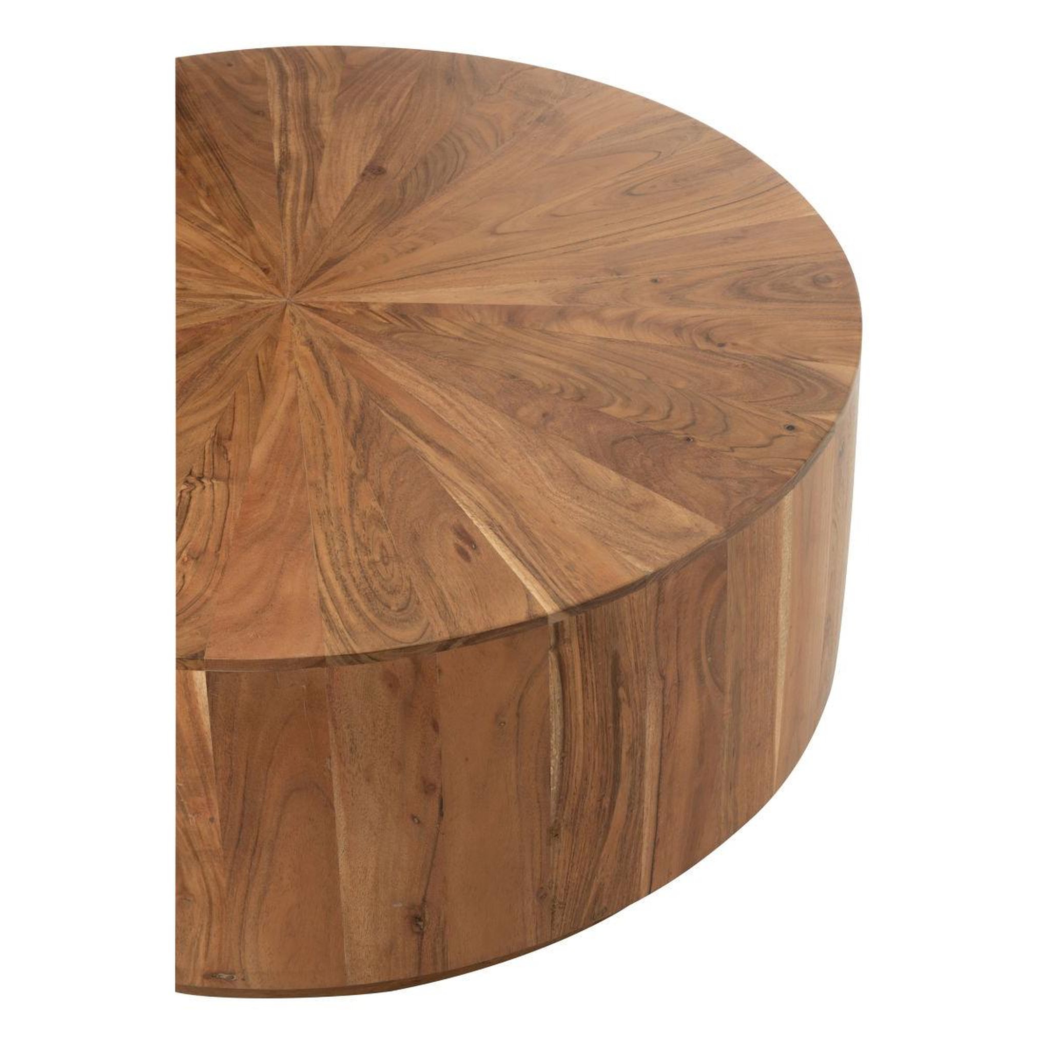 Voir la diapositive 3 : J-LINE Table basse en bois  glenda  90cm naturel