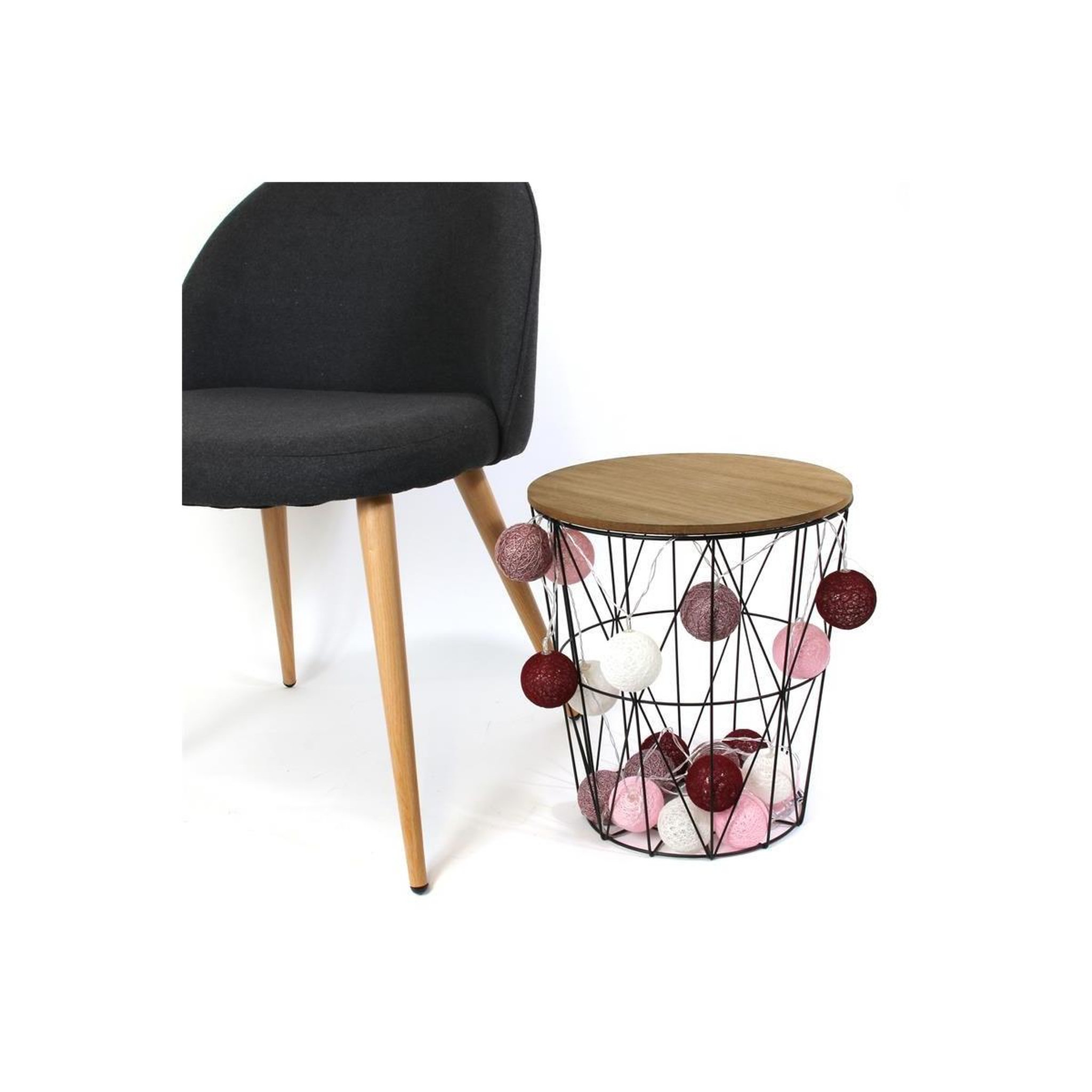 Voir la diapositive 3 : The Home Deco Factory Guirlande lumineuse à led  20 boules  372cm bordeaux