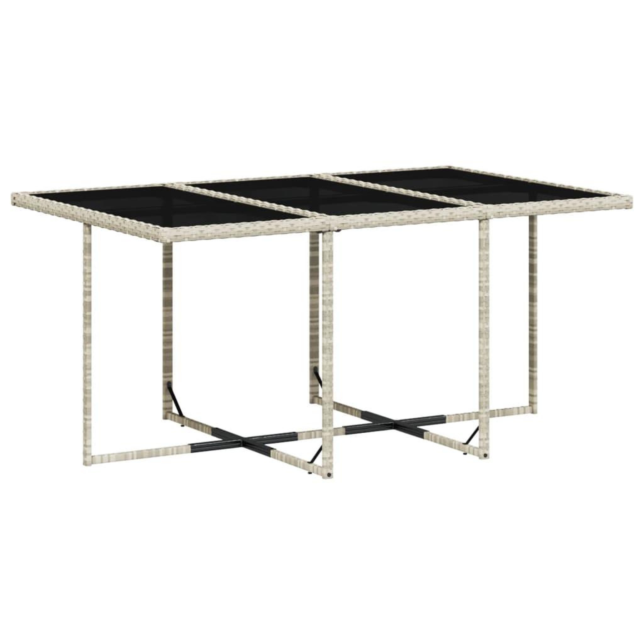 Voir la diapositive 4 : VIDAXL Ensemble a manger de jardin et coussins 7 pcs gris clair rotin