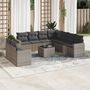 Voir la diapositive 1 : VIDAXL Salon de jardin avec coussins 10 pcs gris resine tressee