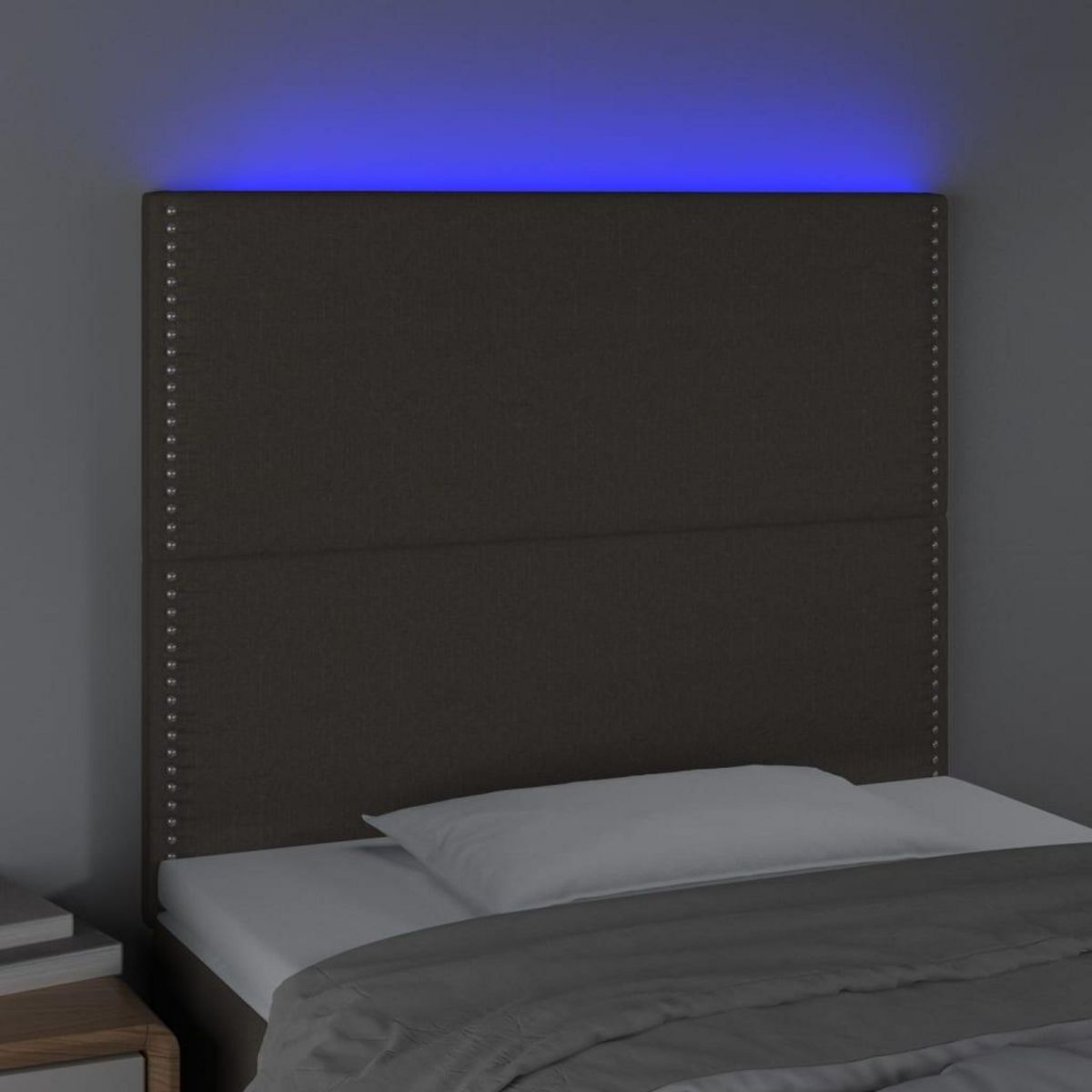 VIDAXL Tete de lit a LED Taupe 100x5x118/128 cm Tissu