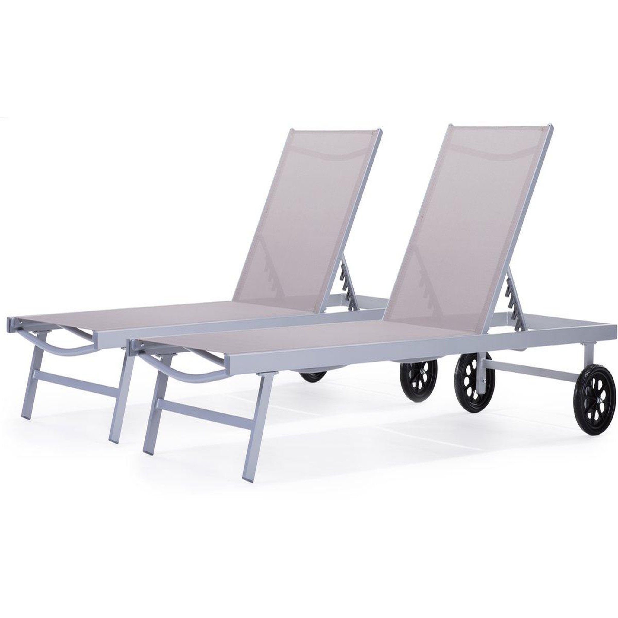 Voir la diapositive 1 : Habitat et Jardin Bain de soleil en aluminium et textilène  Bella  - Phoenix - Taupe - Lot de 2
