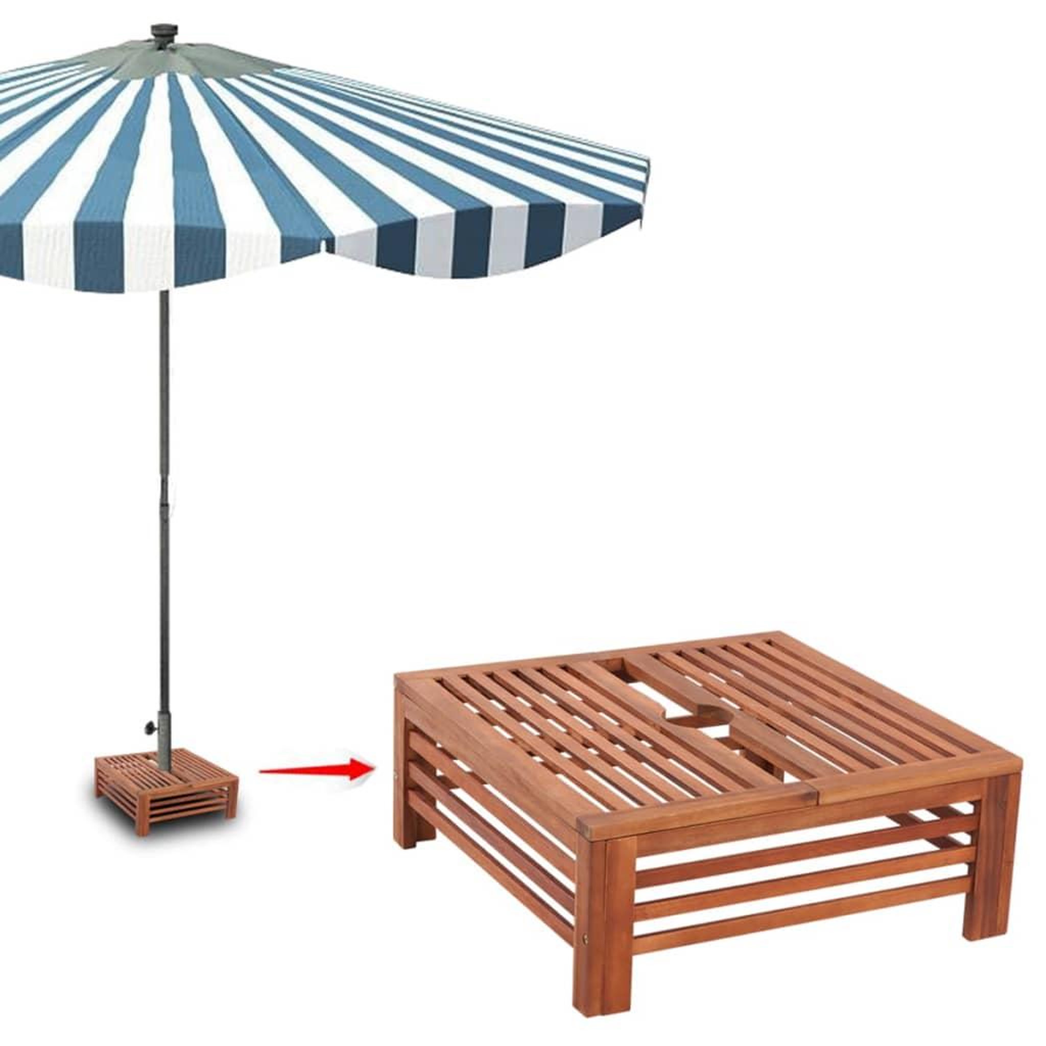 Voir la diapositive 5 : VIDAXL Couverture de support de parasol en bois